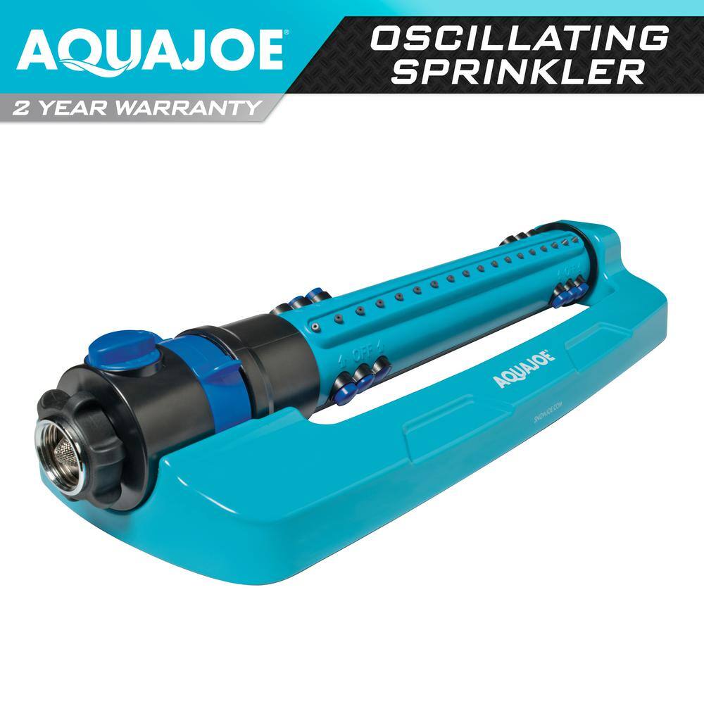 AQUA JOE 4500 sq. ft. Indestructible Metal Base Oscillating Sprinkler  AJ-OMS18-TRB - The Home Depot