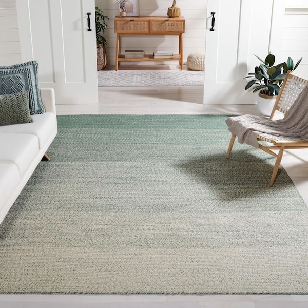 Natural Fiber 8 ft. x 10 ft. Natural/Green Ombre Area Rug