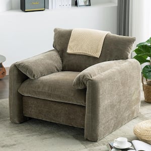Matcha Green Morden and Stylish Oversized Chenille Armchair for Living Room or Bedroom