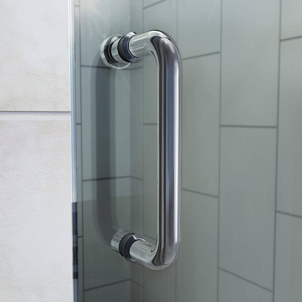Flex 36'' Square Frameless Shower Enclosure with Brushed Nickel Hardware
