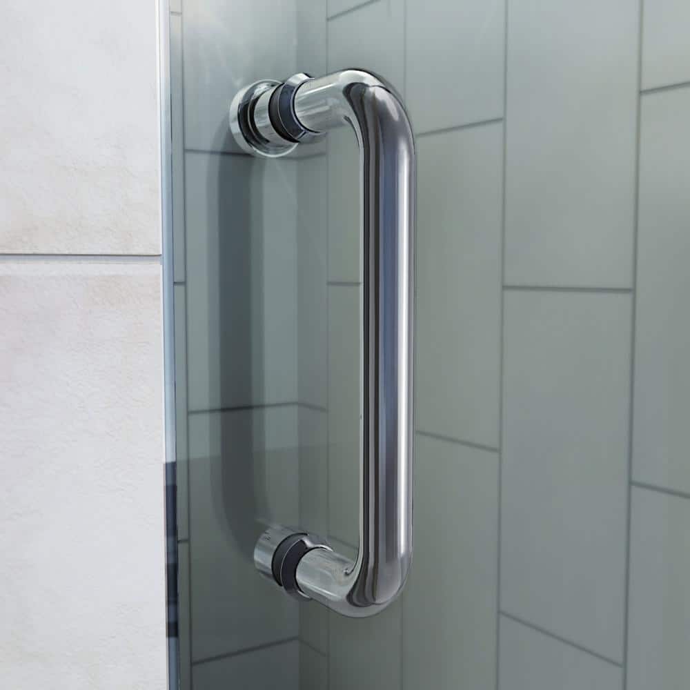 Flex 60" x 76.75" Clear Glass Semi-Frameless Shower Kit with Brushed Nickel Hardware