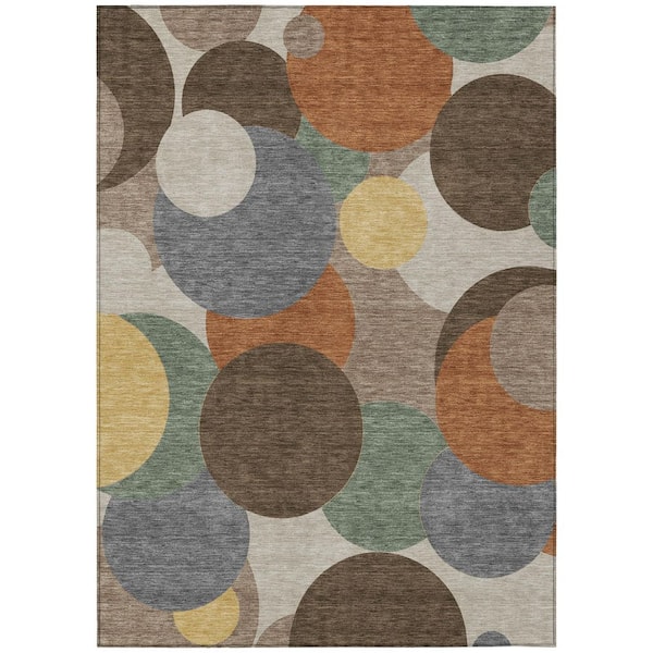Chantille Machine Washable Indoor/Outdoor Abstract ACN2905 Chocolate 10 ft. x 14 ft. Area Rug