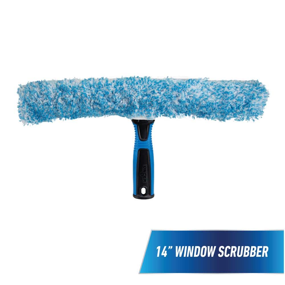 Haviland WSI-14 Window Scrubber, T-Bar and Sleeve, 14 Length, Microfiber  and Plastic, Blue and Orange