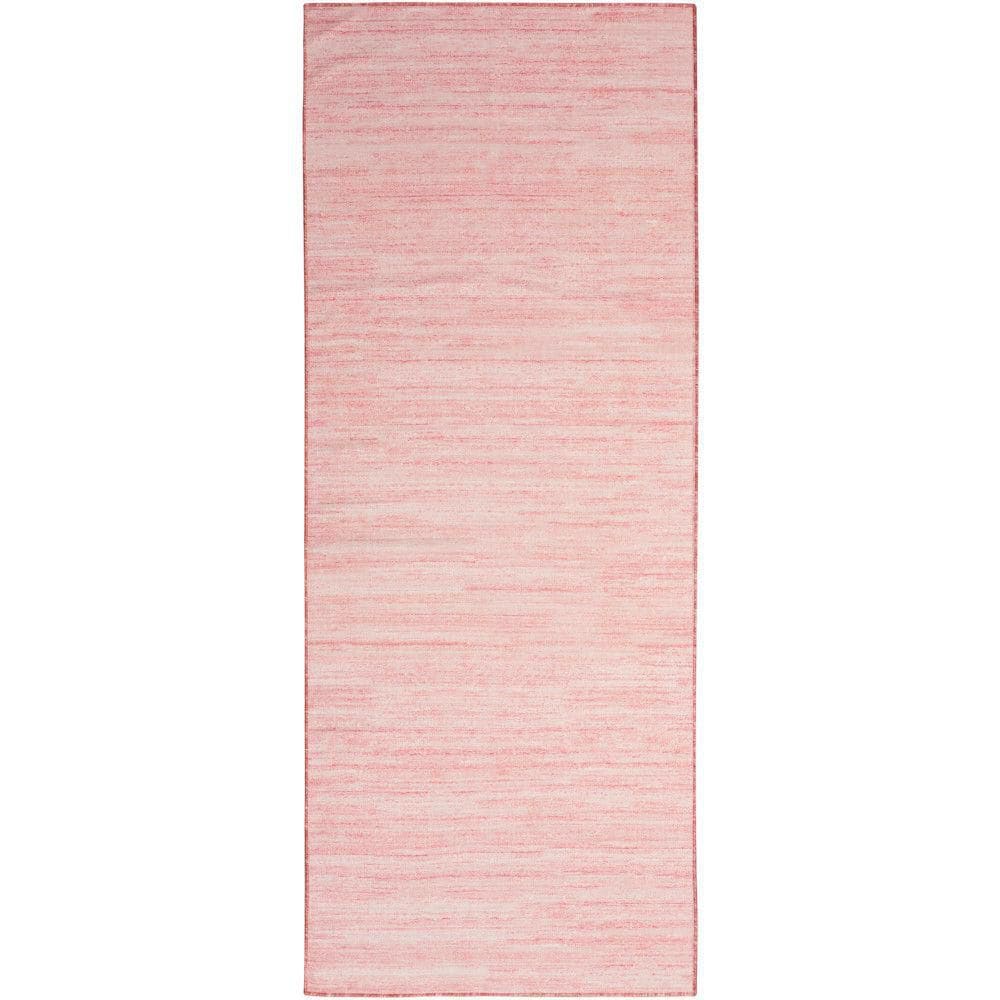 Nourison Washable Essentials Pink 2 ft. x 10 ft. All-over design ...