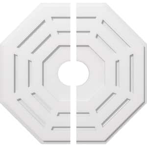 1 in. P X 11 in. C X 28 in. OD X 5 in. ID Westin Architectural Grade PVC Contemporary Ceiling Medallion, Two Piece
