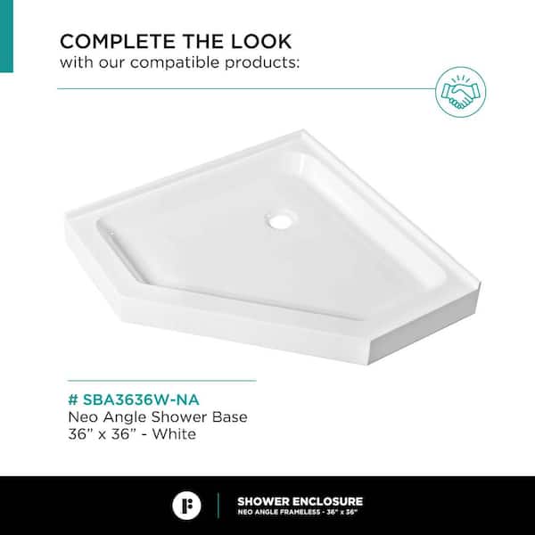 FINE FIXTURES 34 in. W x 74.25 in. H Neo Angle Fixed