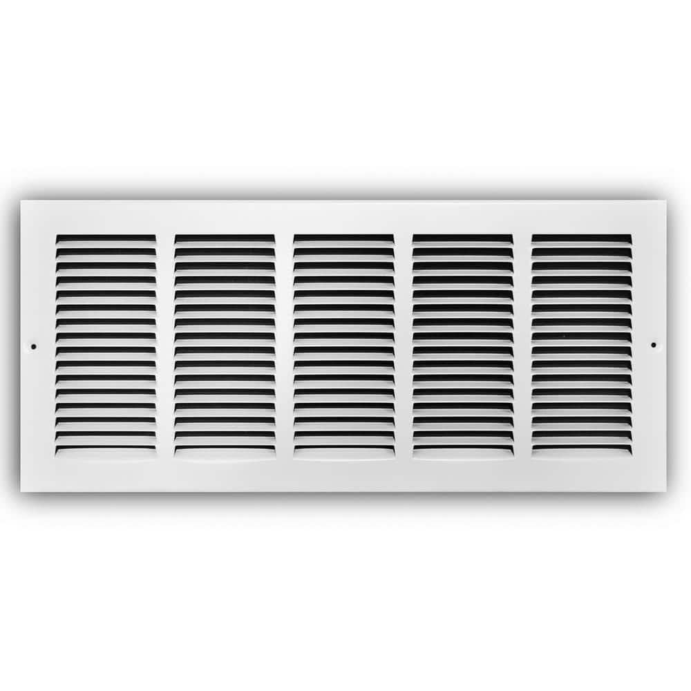 Flat Stamped Face White Easy Air Flow 38" x 8" RETURN FILTER GRILLE 