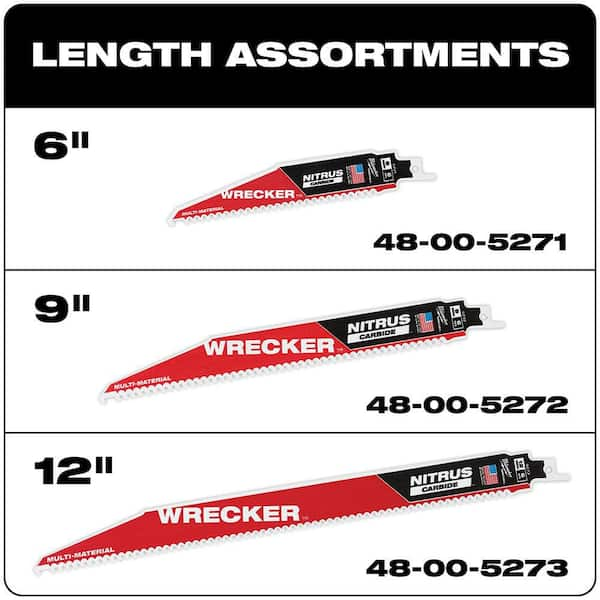 LAME SCIE SABRE TCT WRECKER 150/6T (X5) - Blister