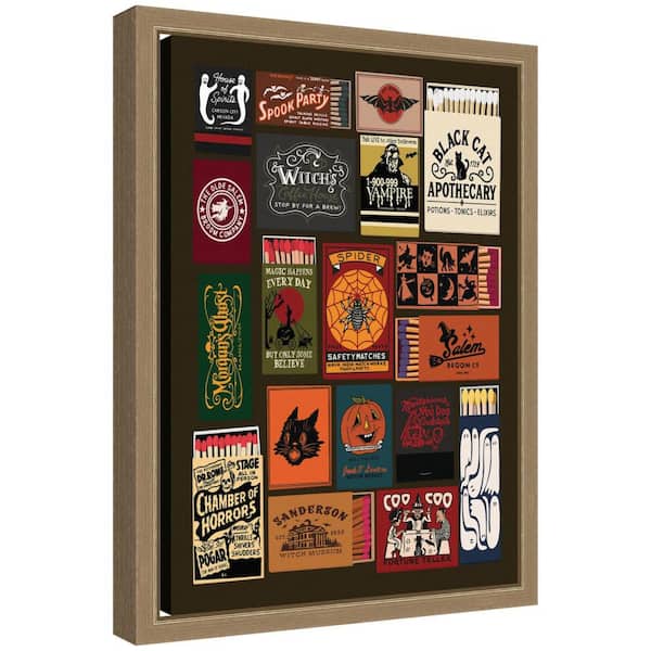 Sylvie "Halloween Matchbooks" by Megan Ryan Holiday Framed Canvas Art Print 13 in. x 10 in.