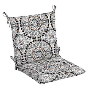 20 in. x 17 in. One Piece Mid Back Outdoor Dining Chair Cushion in Large Medallion (2-Pack)