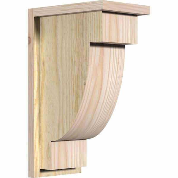 Ekena Millwork 8 in. x 12 in. x 20 in. Douglas Fir Alpine Rough Sawn Corbel with Backplate