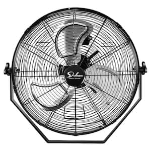 18 in. 3-speed Switches, industrial Wall-Mount Fan in Black with Adjustable Tilt