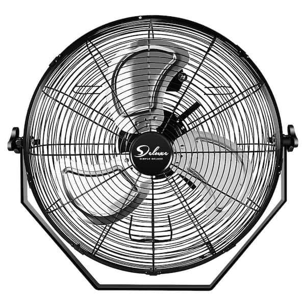 dubbin 18 in. 3speed Switches, industrial WallMount Fan in Black with