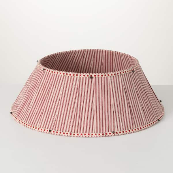 SULLIVANS 22.25" Red Ticking Tree Collar