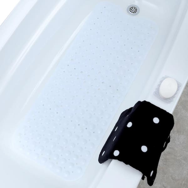 SlipX Solutions 16 in. x 39 in. Extra Long Bath Mat in White