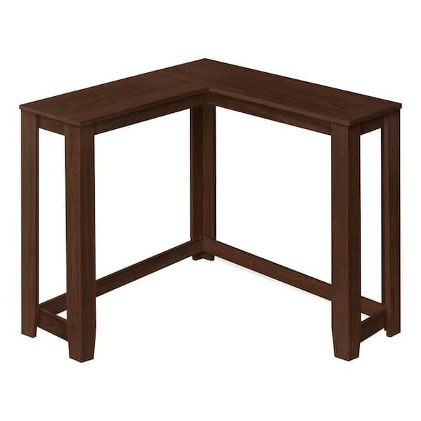 Unbranded 35.5 in. Cherry Rectangle L Shaped Particle Board Console Table