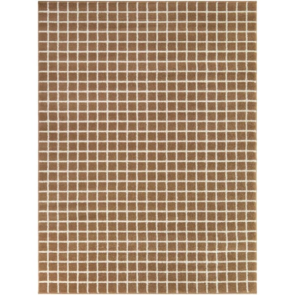 Unbranded Davey Brown 5 ft. 3 in. x 7 ft. Geometric Area Rug
