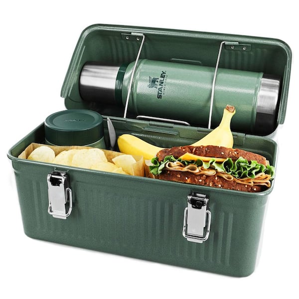 Stanley Classic 10 qt. Hammertone Green Stainless Steel Lunch Box-10-01625-001  - The Home Depot