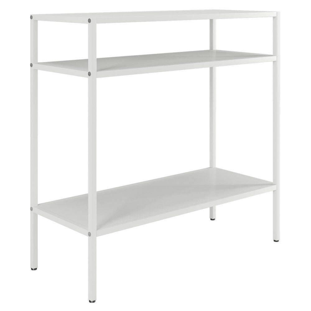 Matte White Industrial Metal Side Table 24"x24"