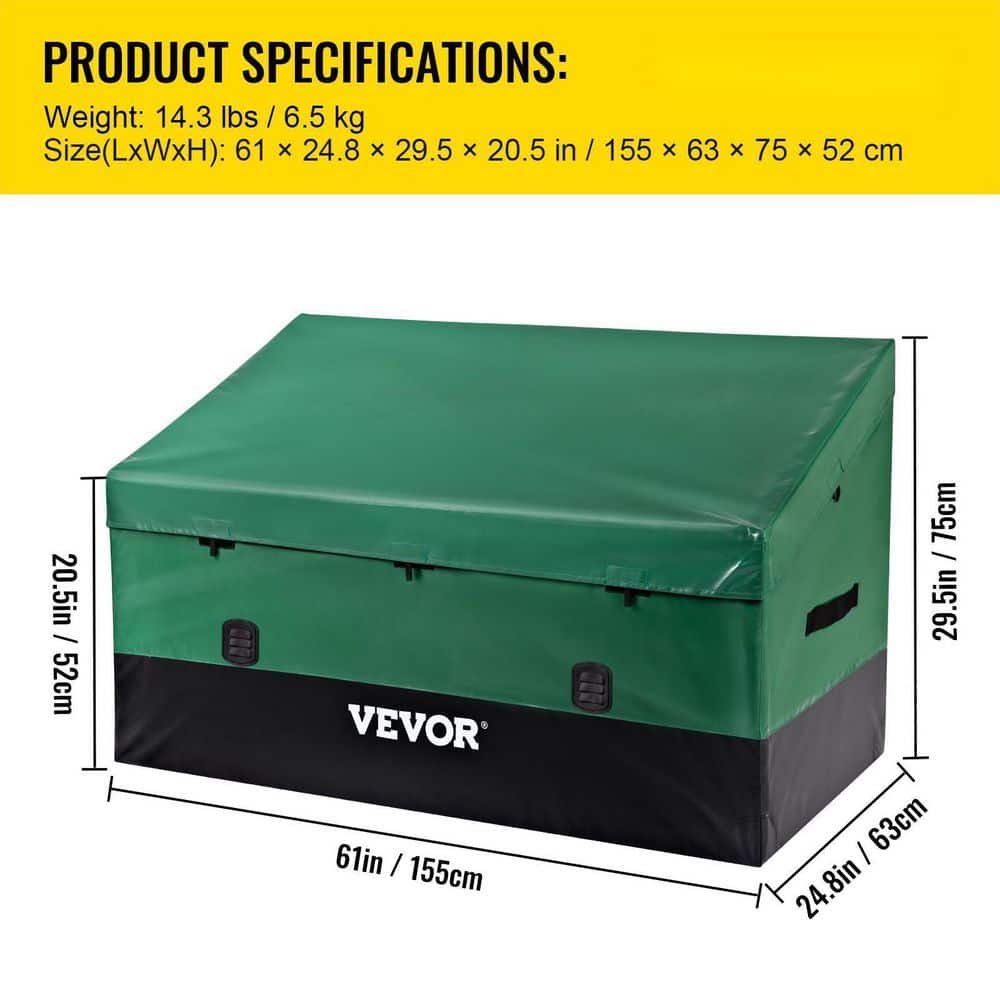 Green and Black Polyethylene Plastic Deck Box with Galvanized Frame