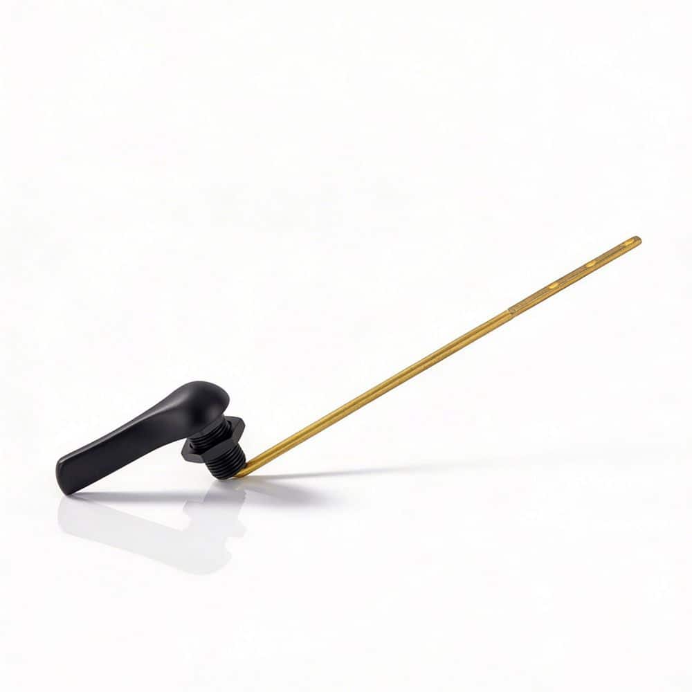 HIGHCRAFT 8 in. Brass Arm Tank Lever with Metal Handle and Die Cast Nut Adjustable Arm Flush Lever Matte Black