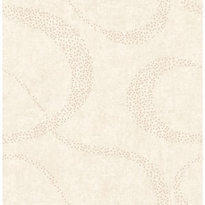 Swirl Cream Scroll Geometric Strippable Roll Wallpaper (Covers 56.4 sq. ft.)
