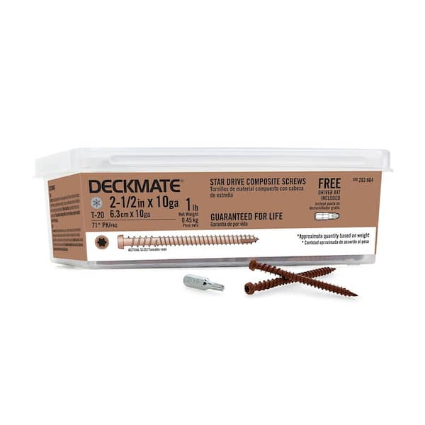 DECKMATE #10 2-1/2 in. Star Pan-Head Composite Deck Screws 1 lb.-Box (75-Piece)