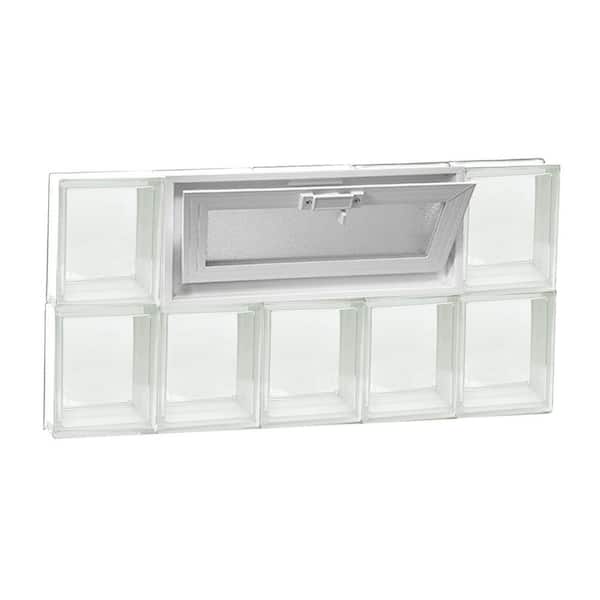 Clearly Secure 28.75 in. x 15.5 in. x 3.125 in. Frameless Vented Clear Glass Block Window