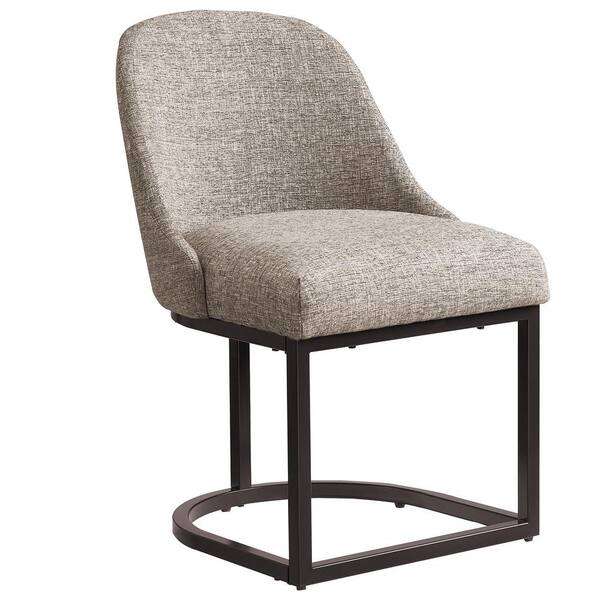 Leick Home Barrelback Metal Dining Chair in Gray Espresso Set of 2