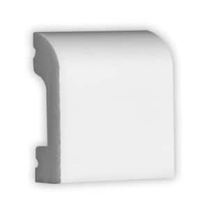 1/2 in. D x 2 in. W x 4 in. L Primed White High Impact Polystyrene Baseboard Moulding Sample Piece
