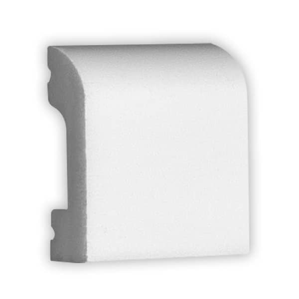 ORAC DECOR 1/2 in. D x 2 in. W x 4 in. L Primed White High Impact Polystyrene Baseboard Moulding Sample Piece