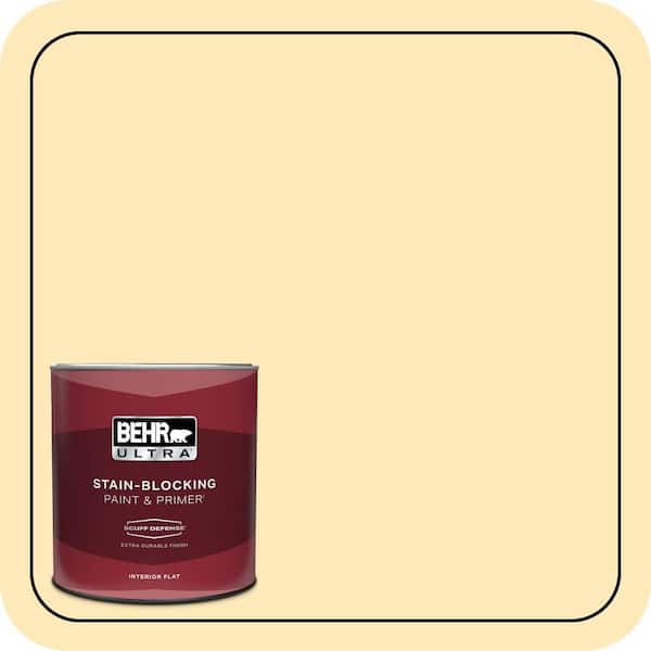 BEHR ULTRA 1 qt. #PPL-69 Sunkissed Yellow Extra Durable Flat Interior Paint & Primer