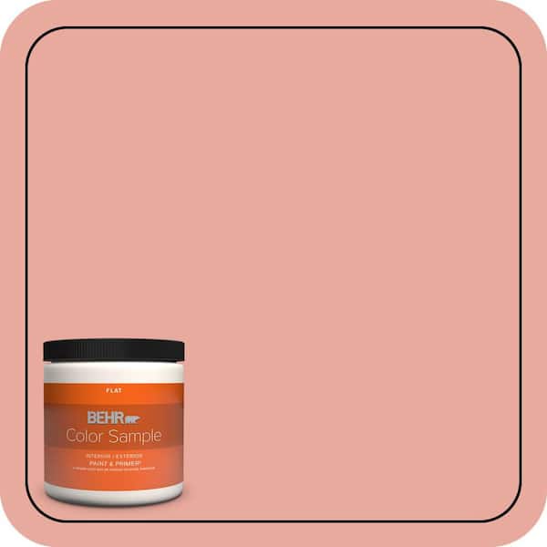 BEHR PREMIUM PLUS 8 oz. #M170-4 Passion Fruit Punch Flat Interior/Exterior Paint & Primer Color Sample