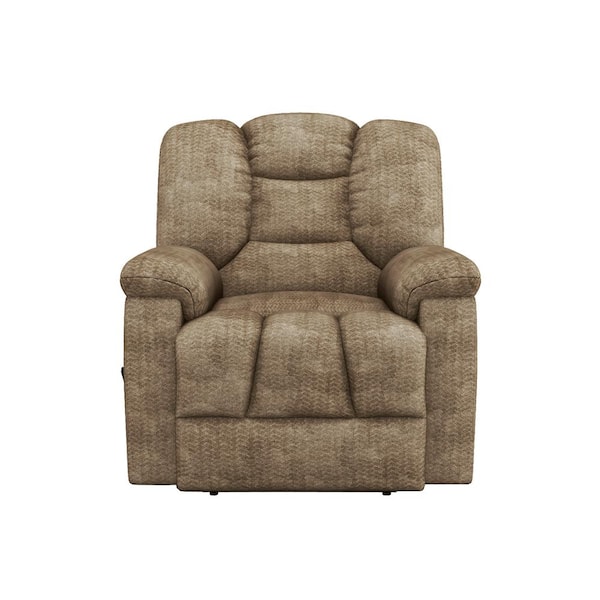EVERGLADE HOME Geo Brown Chenille Upholstered Manual Reclining Chair