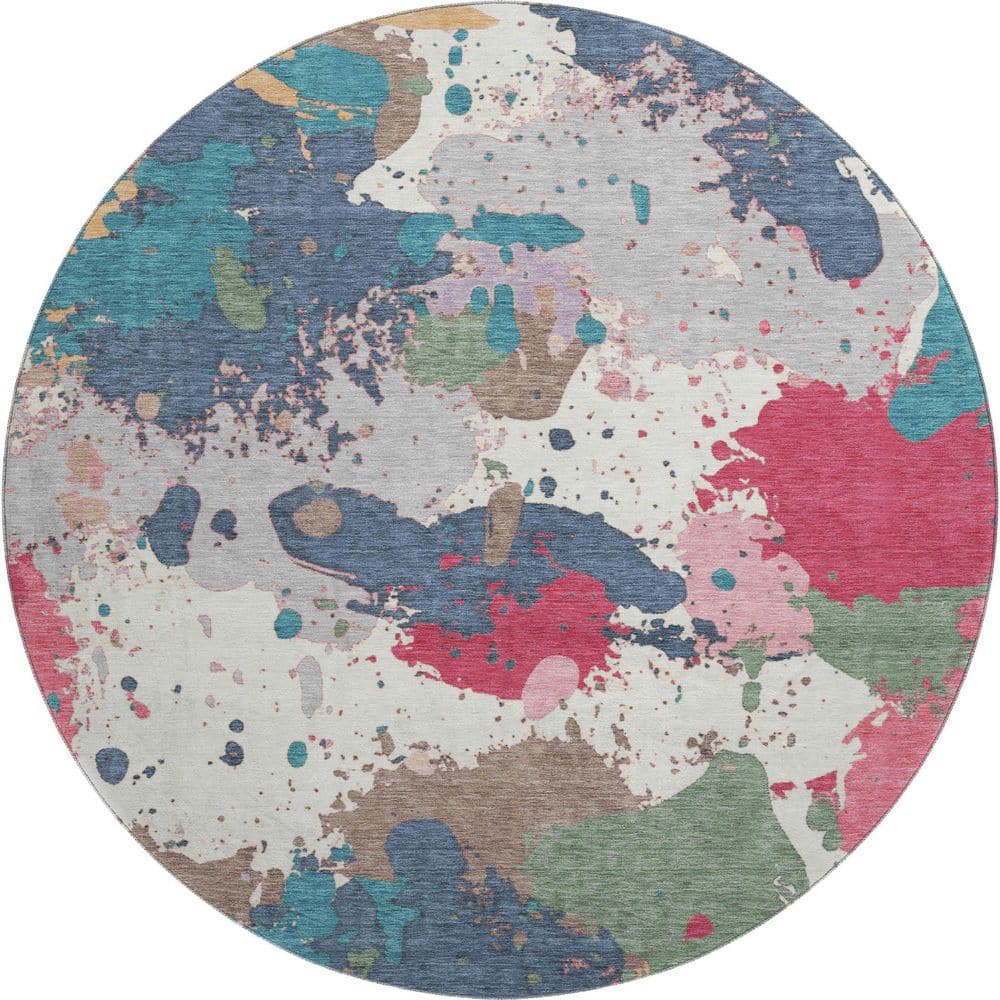 Mayfield Premium Machine Washable Abstract AMF2217 Ivory 8 ft. x 8 ft. Round Rug price history on PriceWatchPro