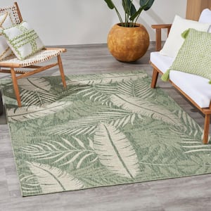 Garden Oasis Green Ivory 6 ft. x 9 ft. Nature-inspired Contemporary Area Rug