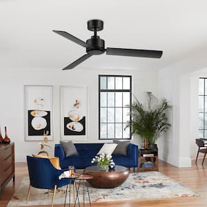 Bartholomew 48 in. Indoor 6 Fan Speeds Ceiling Fan in Black with Remote Control Included