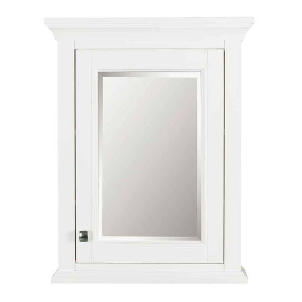 CRAFT + MAIN Brantley 22-in x 28-in Surface Mount White Mirrored Soft Close Medicine Cabinet