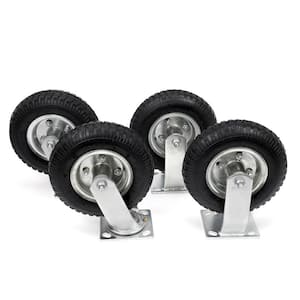8 in. Heavy-Duty Pneumatic Caster Wheel Tire Set with 300 lbs. Load Rating (Set of 4)