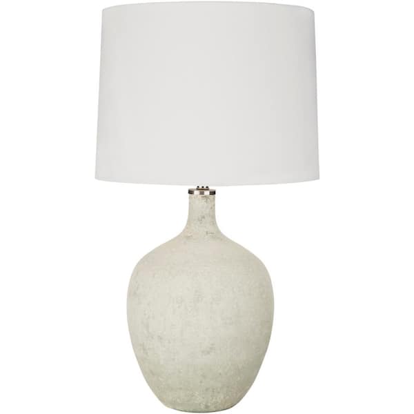 Artistic Weavers Mittenwald 27.5 in. White Indoor Table Lamp with White Barrel Shaped Shade