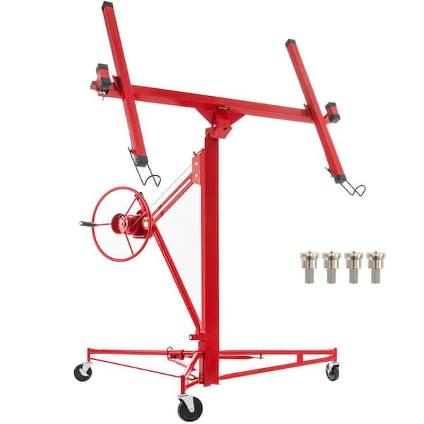 Drywall Rolling Lifter Panel, 11 ft. Sheetrock Lift Drywall Lift, 150 lbs. Weight Capacity Panel Hoist Jack Tool, Steel