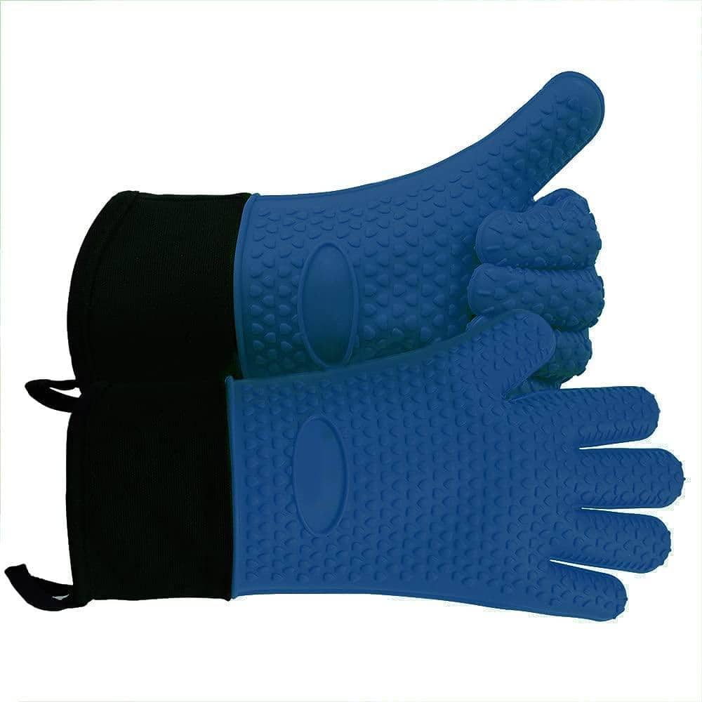 KLEX 1 Pair Extra Long Silicone and Cotton Oven Mitt for Oven