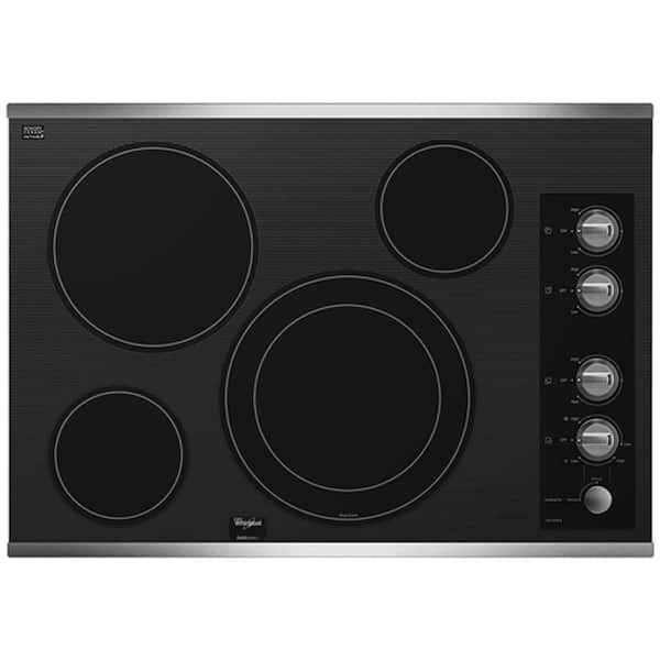 Whirlpool Gold 30 in. Radiant Electric Cooktop in Stainless Steel with 4 Elements including AccuSimmer Element