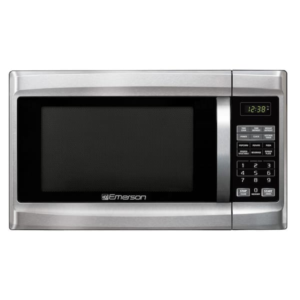 Emerson 1.3 cu. ft. 1000-Watt Countertop, Stainless Steel, Microwave Oven  MW1338SB - The Home Depot