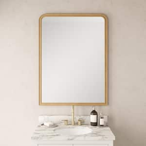 30 in. W x 40 in. H Rectangle Bonnevaux Natural Pine Wood Finish Wall Mirror - Right-Angled Bottom French Country