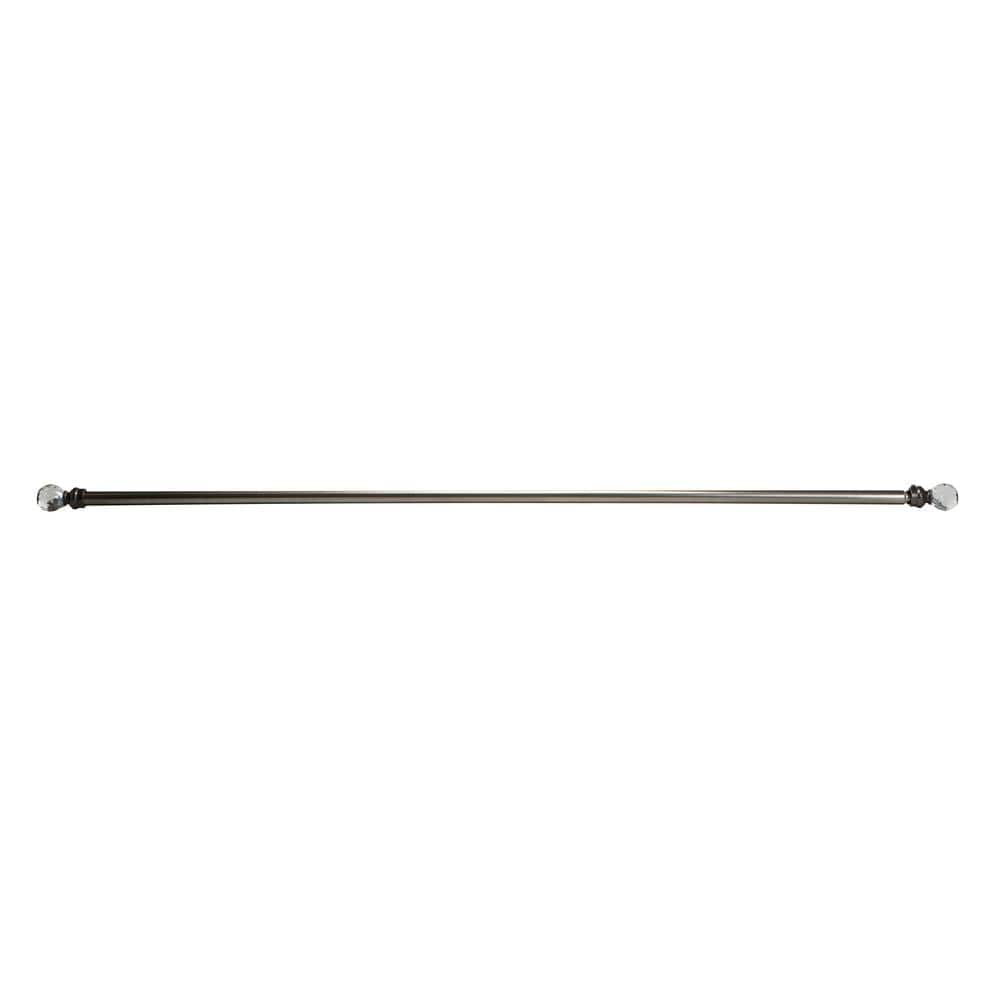 Satin Nickel Adjustable Crystal Ball Curtain Rod 86"-120"