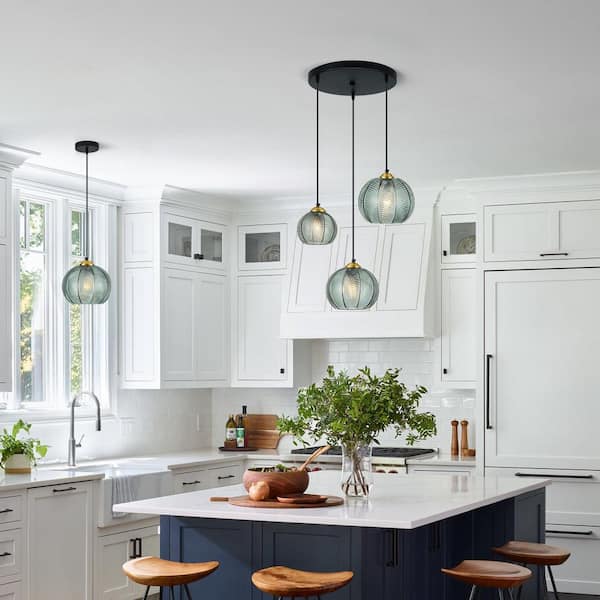 ZHLWIN Home Lighting 7. 87in. 3-Light Gray Green-3Y Glass Globe
