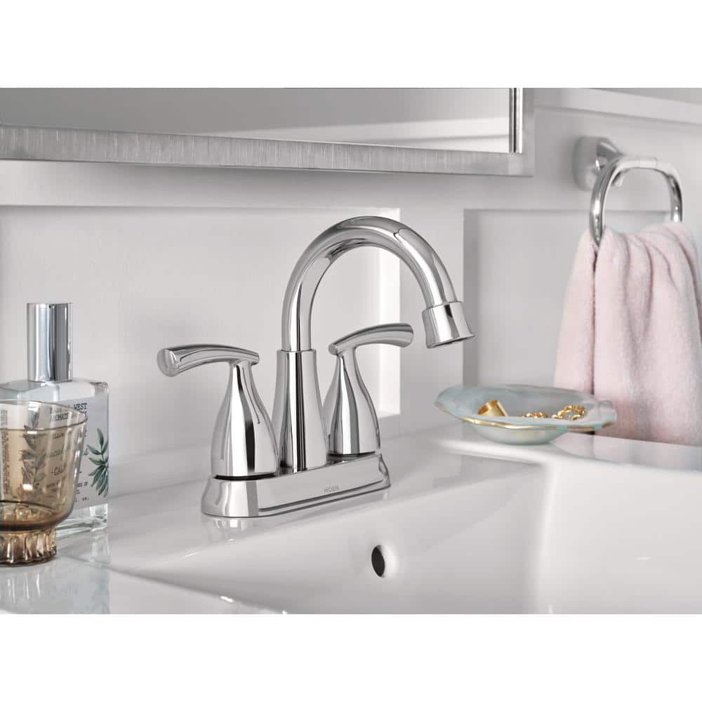 Essie Chrome 4-Inch Centerset 2-Handle Bathroom Faucet