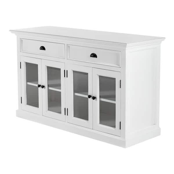 HomeRoots Charlie Classic White Wood 57.09 in. Buffet Table with ...