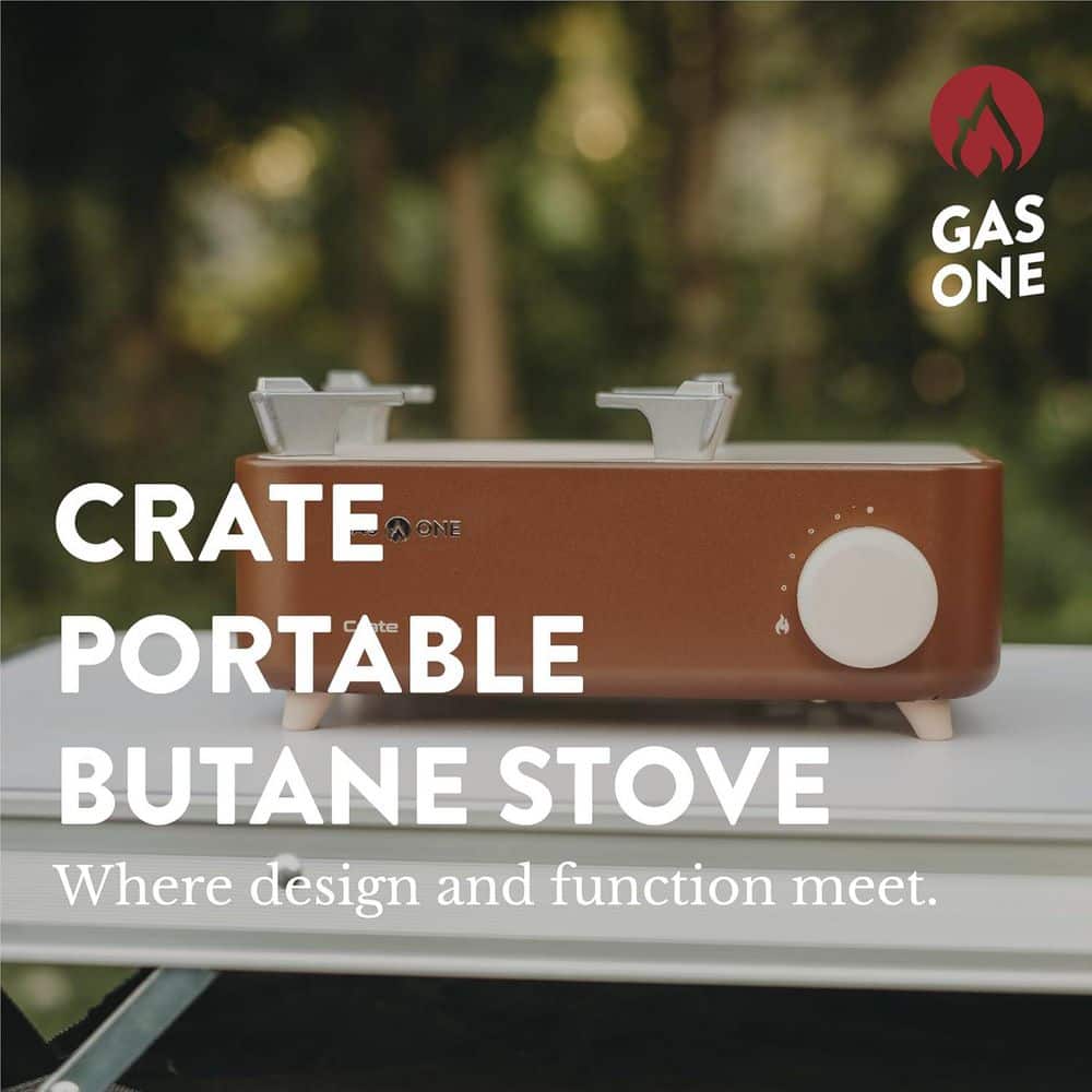 Brown and Beige Portable Single Burner Gas Stove